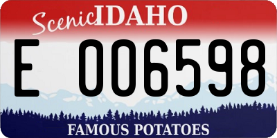 ID license plate E006598