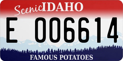 ID license plate E006614