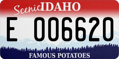 ID license plate E006620