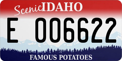 ID license plate E006622