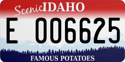 ID license plate E006625