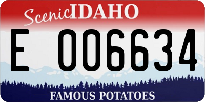 ID license plate E006634