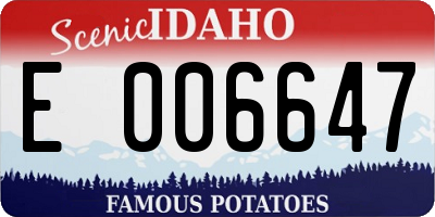 ID license plate E006647