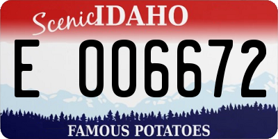 ID license plate E006672