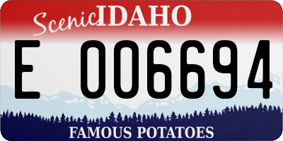 ID license plate E006694