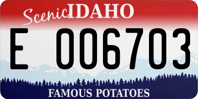 ID license plate E006703
