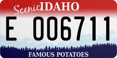 ID license plate E006711