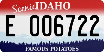 ID license plate E006722