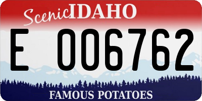 ID license plate E006762