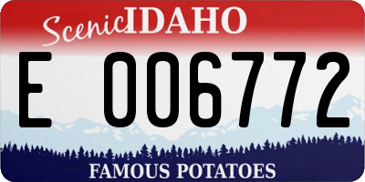 ID license plate E006772