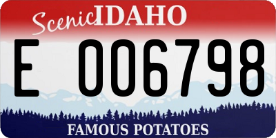 ID license plate E006798