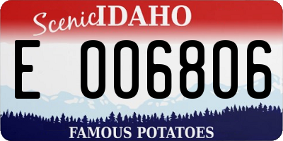 ID license plate E006806
