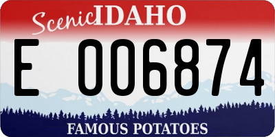 ID license plate E006874