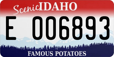 ID license plate E006893