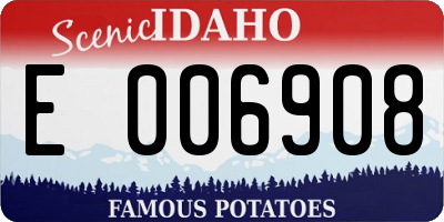 ID license plate E006908