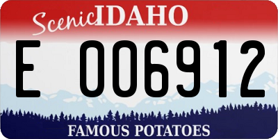 ID license plate E006912