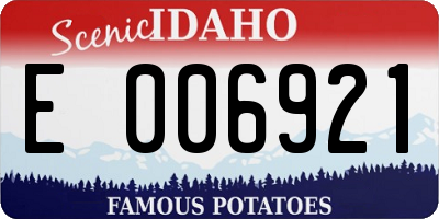 ID license plate E006921