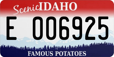 ID license plate E006925