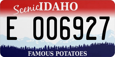 ID license plate E006927