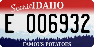 ID license plate E006932