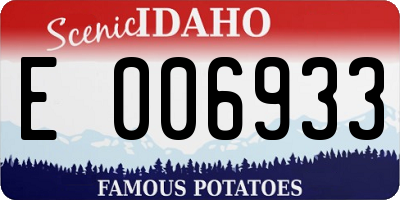 ID license plate E006933