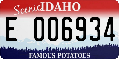 ID license plate E006934