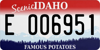 ID license plate E006951