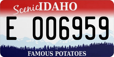 ID license plate E006959