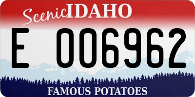 ID license plate E006962