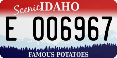 ID license plate E006967