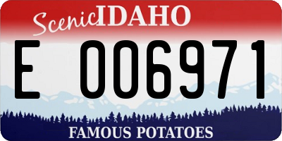 ID license plate E006971