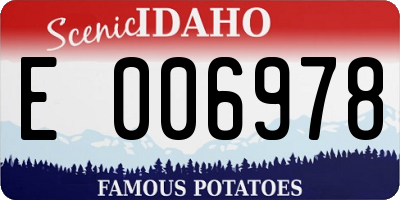 ID license plate E006978