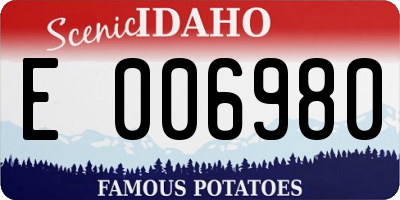 ID license plate E006980