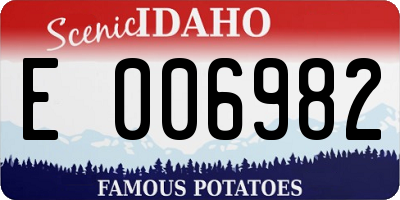 ID license plate E006982