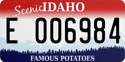 ID license plate E006984