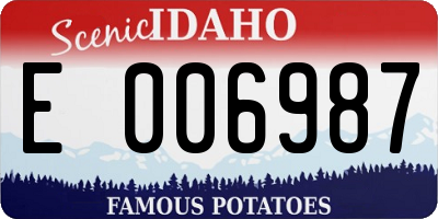 ID license plate E006987