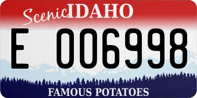 ID license plate E006998