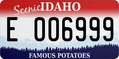 ID license plate E006999