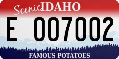 ID license plate E007002