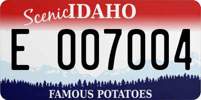 ID license plate E007004