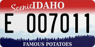 ID license plate E007011