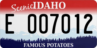 ID license plate E007012