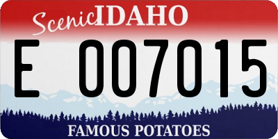 ID license plate E007015