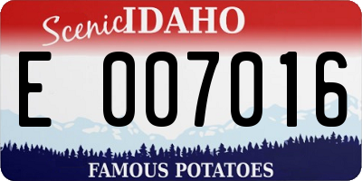 ID license plate E007016