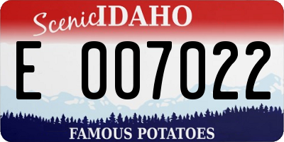 ID license plate E007022