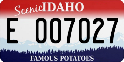 ID license plate E007027