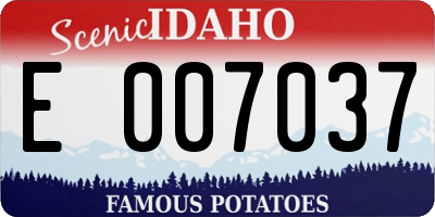 ID license plate E007037