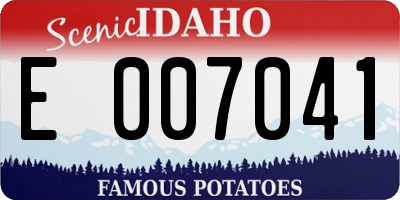 ID license plate E007041