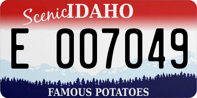 ID license plate E007049