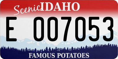 ID license plate E007053